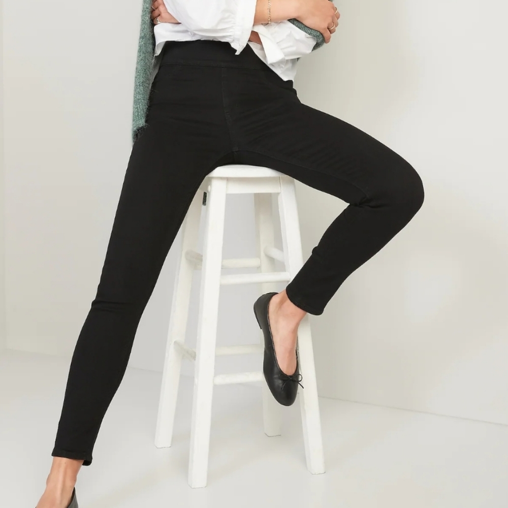 Old Navy Super Skinny Pullon Black Jeans Sz 16